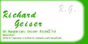 richard geiser business card